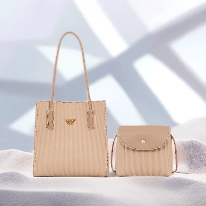 磁扣耐刮托特包单肩包轻奢肩包百搭小众单肩白色两用包