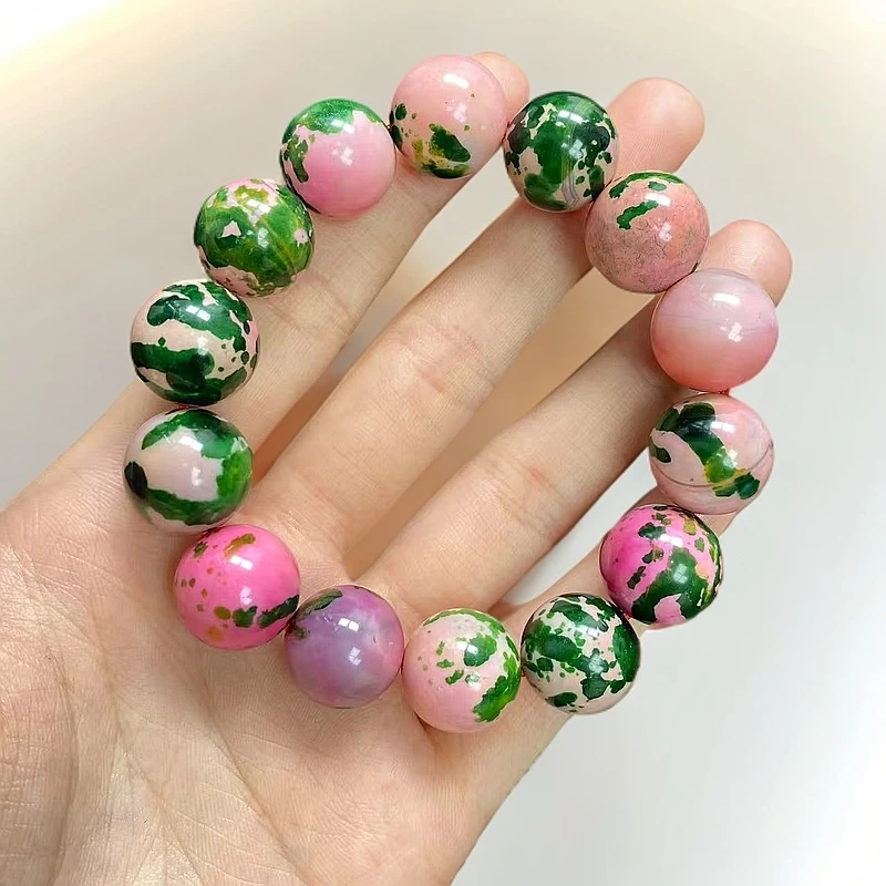 y02尺寸约14mm14颗天然正品玛瑙玉石深层手串