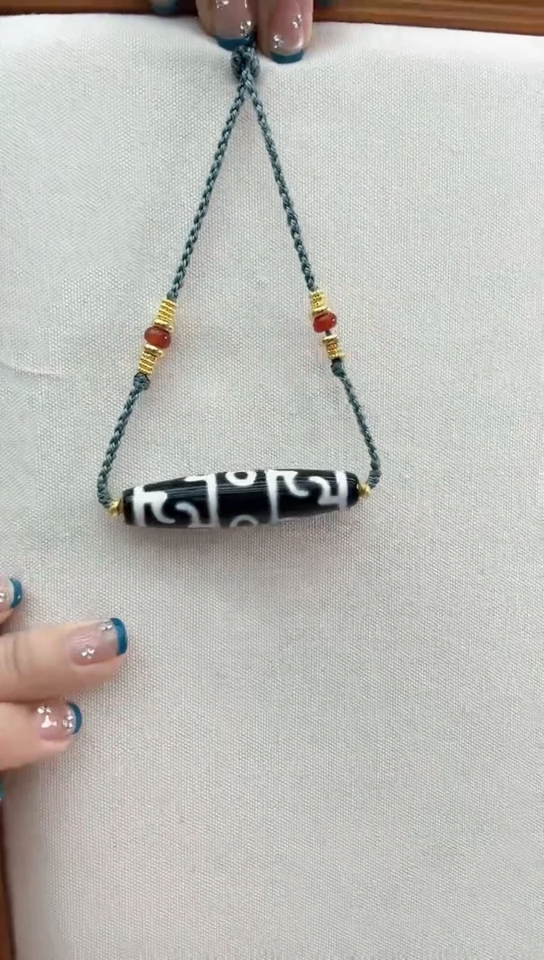 【闪购商品】玛瑙/玉髓项链未镶嵌黑白莲师三Y珠珠项链