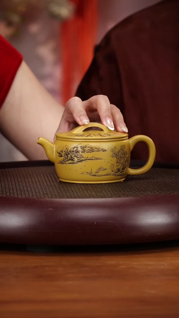 茶壶紫砂112SDH汉瓦 黄金段泥220cc