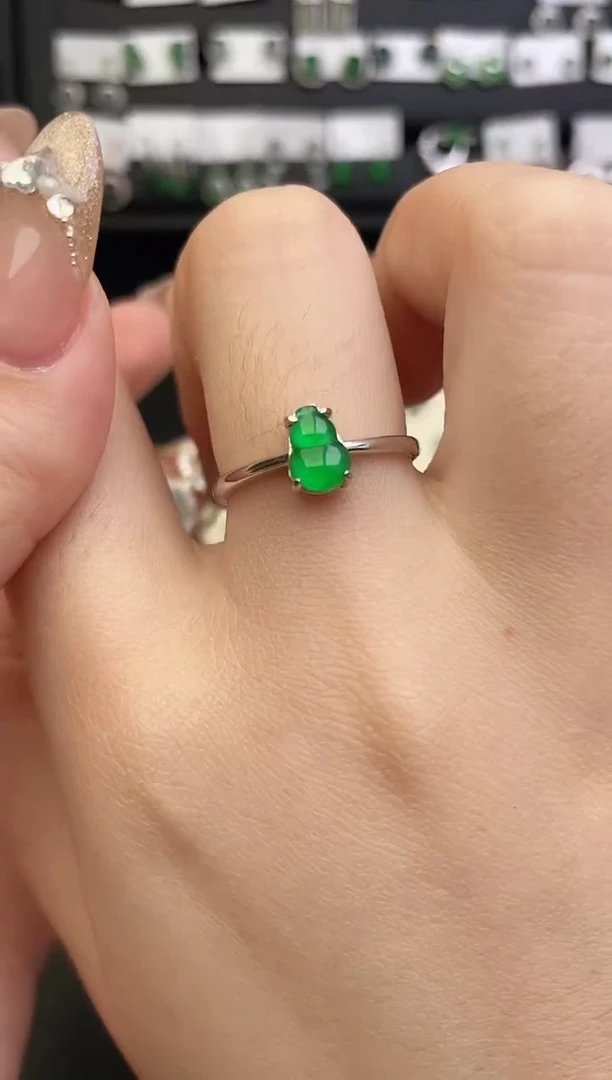 银S925镶嵌戒指翡翠0