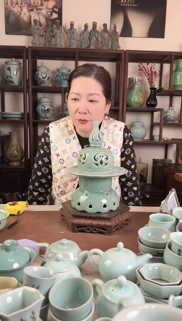 青瓷 老梅青 香炉