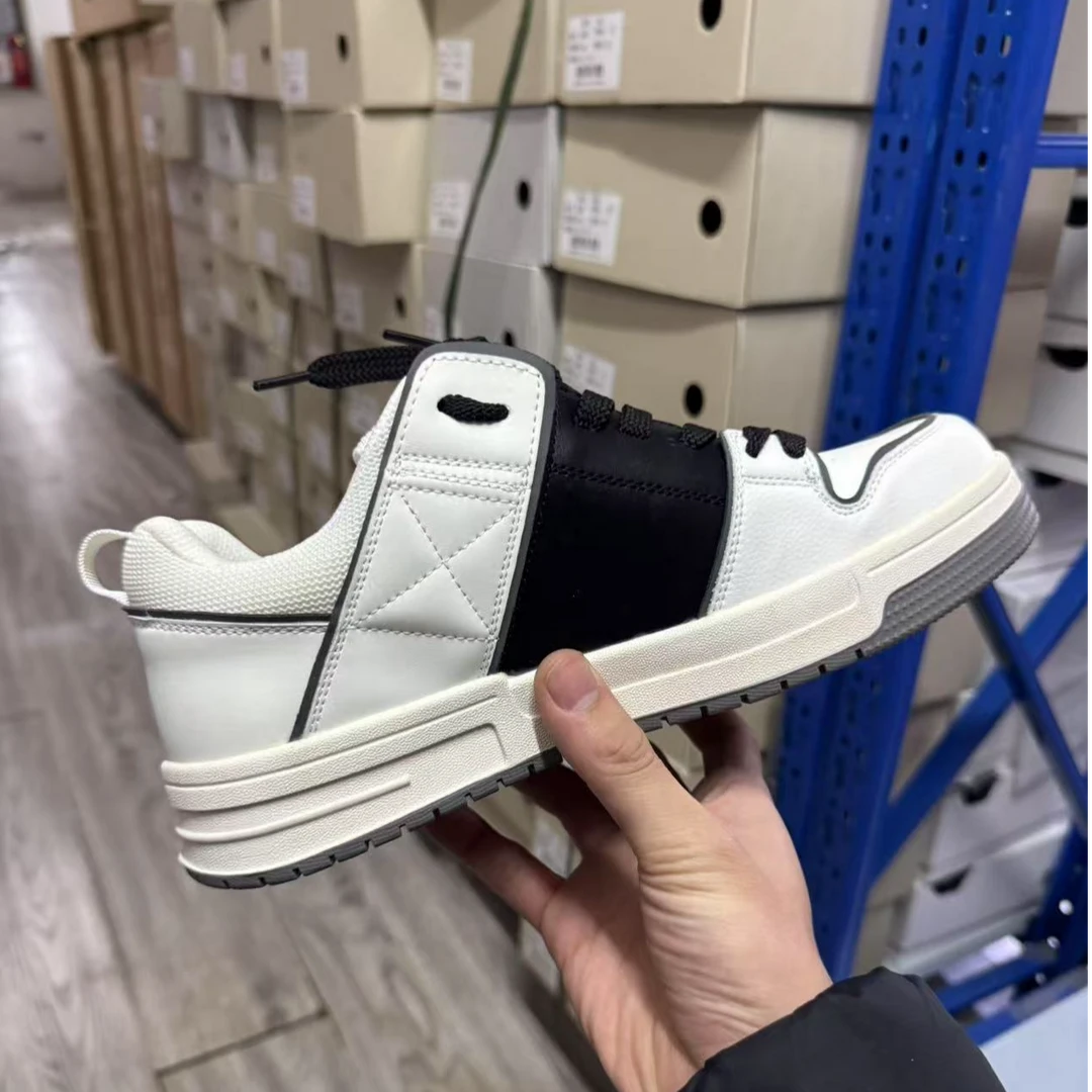 【清仓】黑白拼接牛皮低帮板鞋