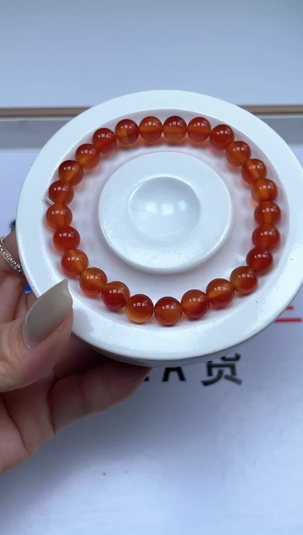 玛瑙/玉髓散珠未镶嵌新****年直播福利玉石手串1条