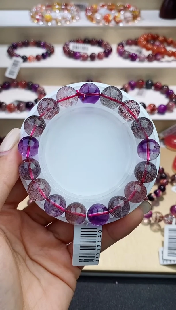 未镶嵌手链水晶黑加仑超七11m+