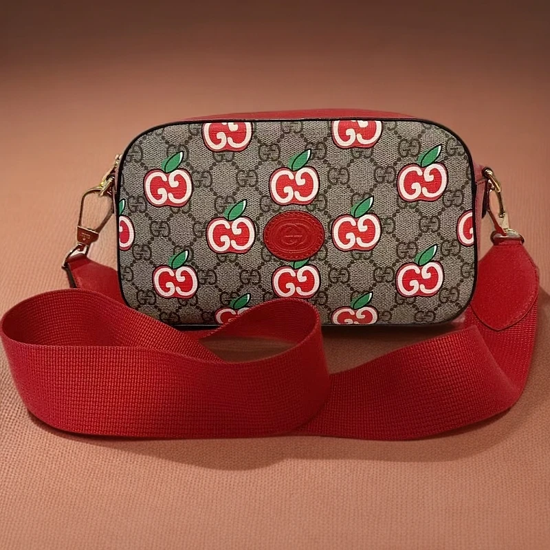 95新 GUCCI/古驰  老花苹果相机包 1239 9735