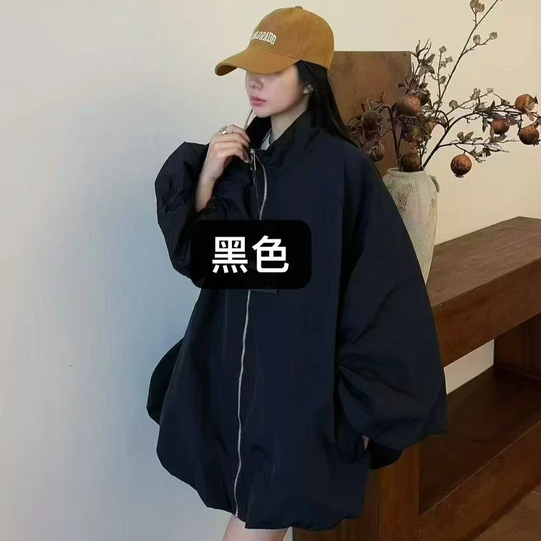 【雪儿推荐】25117潮牌设计师春季上新简约纯色灯笼袖时髦精外套