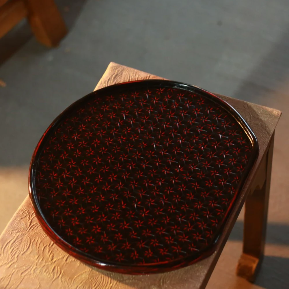 33*36cm 圆形异形竹盘茶托