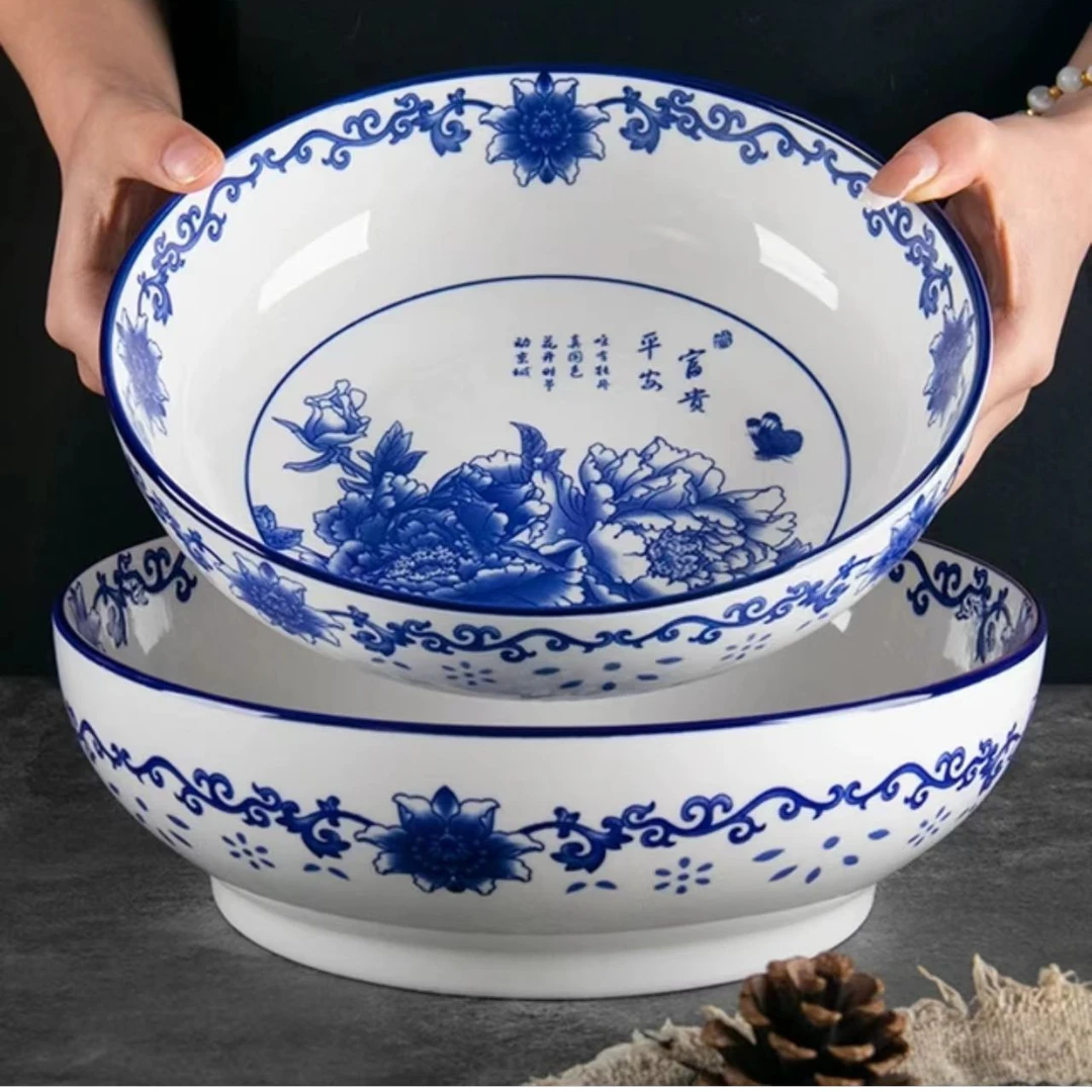 a01472/陶瓷青花/富贵平安/家用汤碗