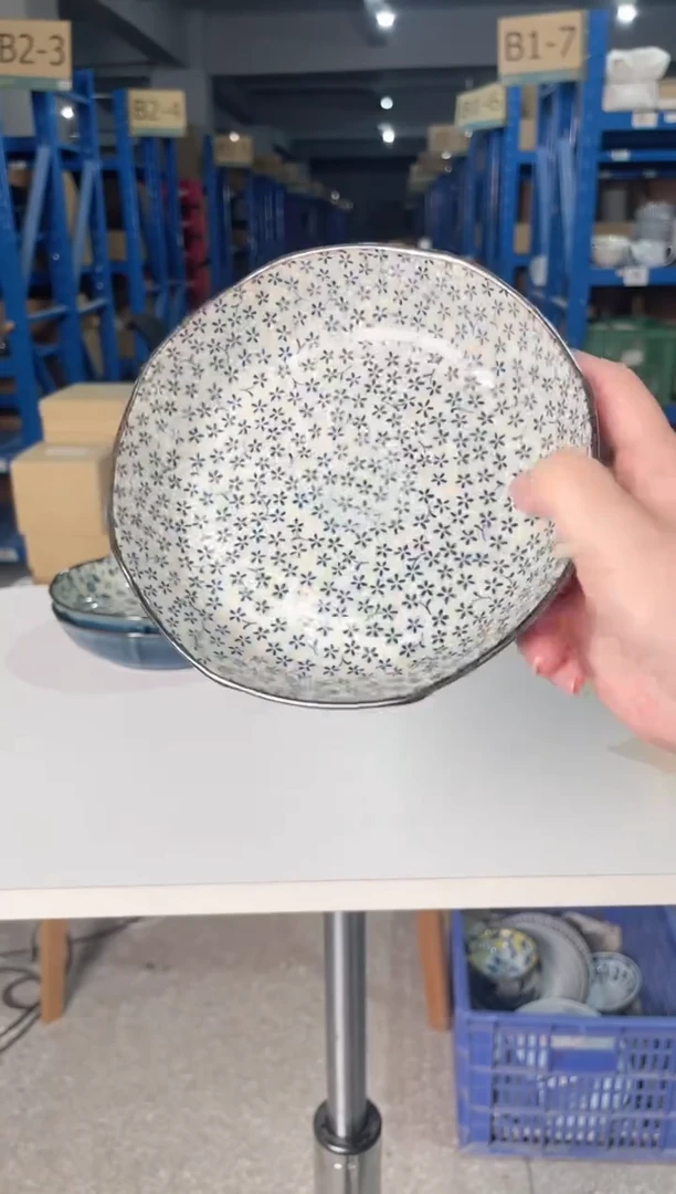 陶瓷古纹春秋八角盘
