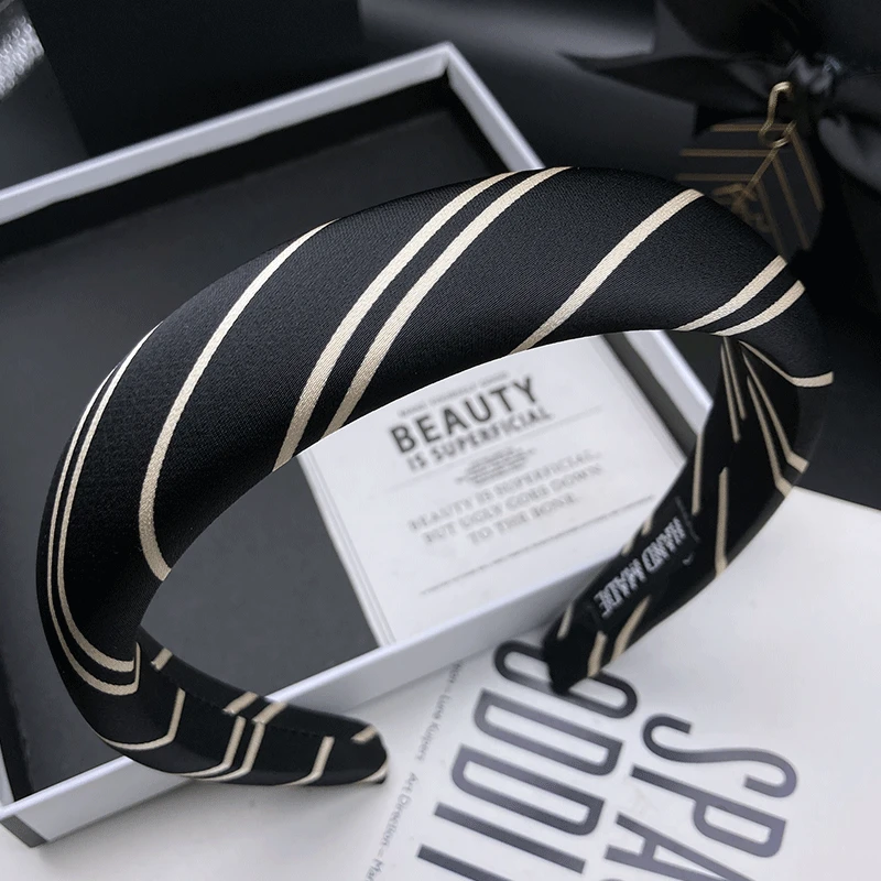 新款条纹高颅顶显脸小简约高级感发卡发箍女韩版时尚网红头箍发捆