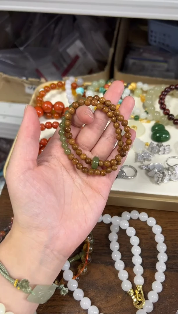 吊坠库克未镶嵌库克和田玉跑环双圈手链[2879]