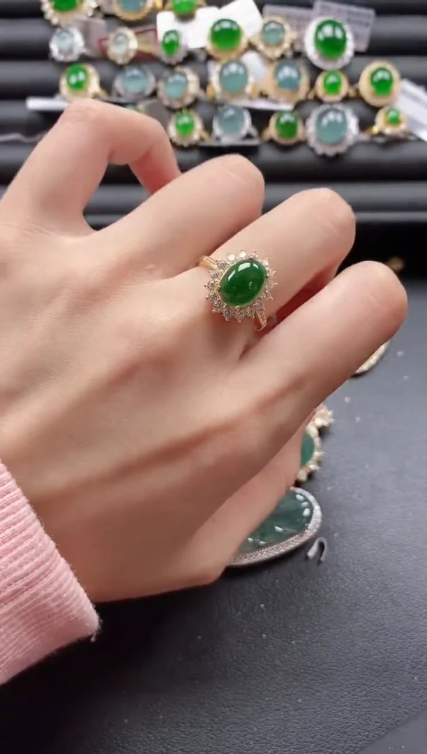 【闪购商品】翡翠戒指银S925镶嵌51151