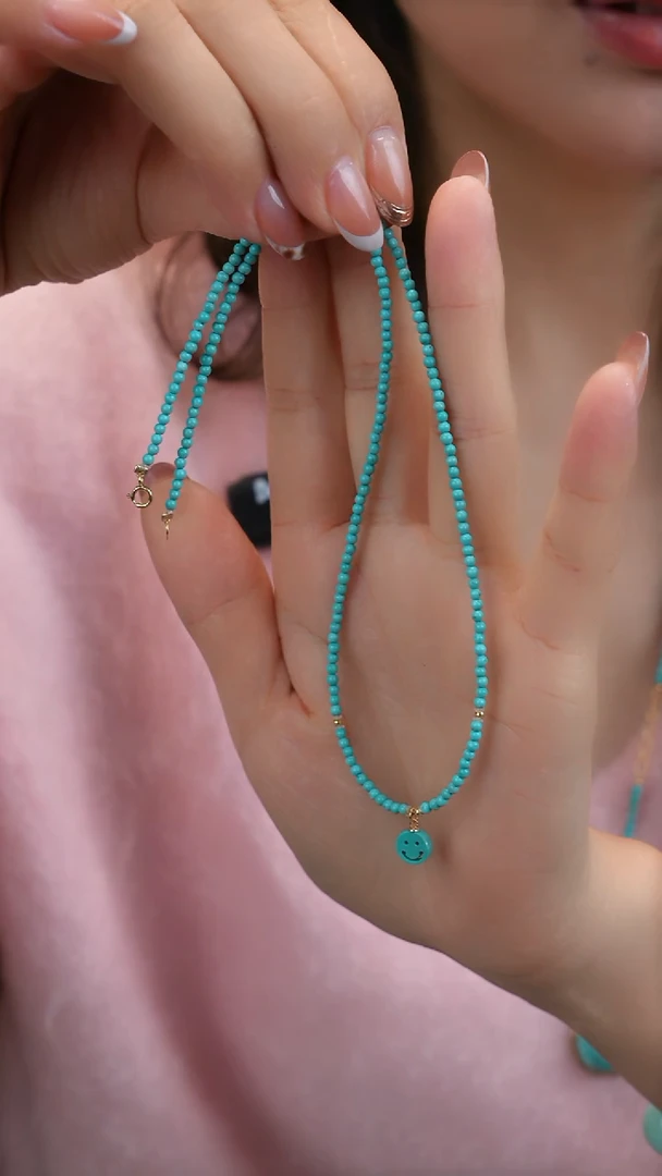 18K金镶嵌绿松石项链11111