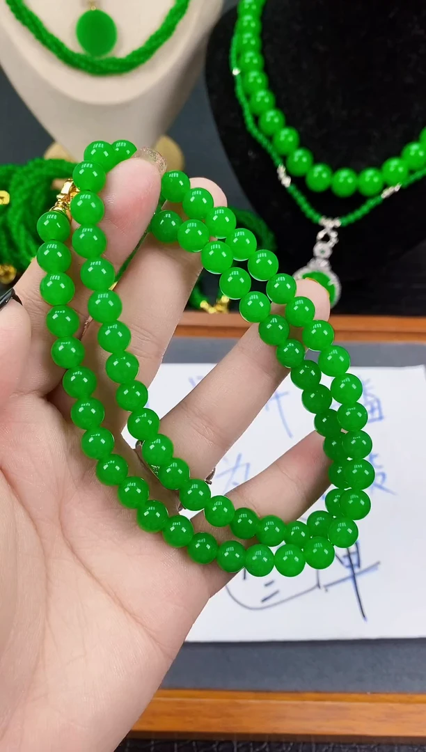 翡翠未镶嵌项链高冰透项链卡8