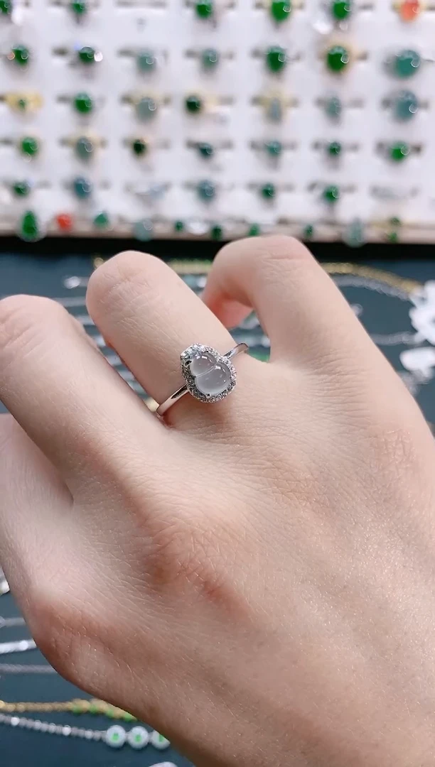 【闪购商品】翡翠戒指银S925镶嵌天然翡翠