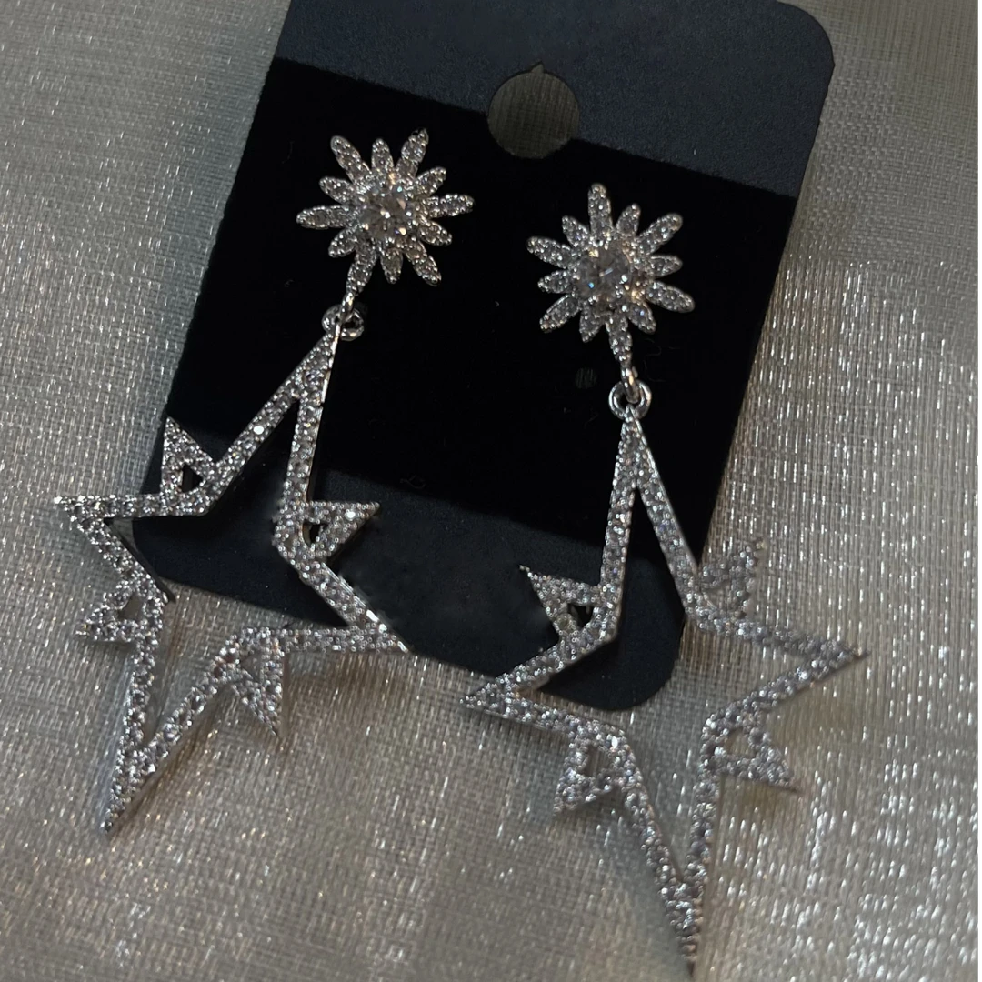 合金莫桑石耳饰 合金莫桑石耳饰 SS746时尚个性百搭耳钉