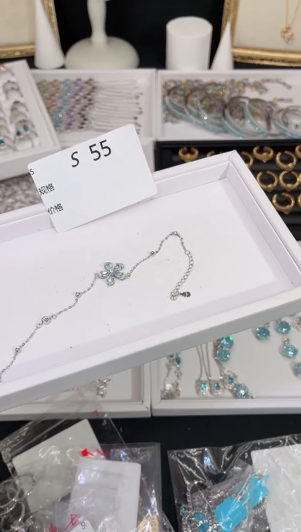 海蓝宝石手链银S925镶嵌多样性发一S55