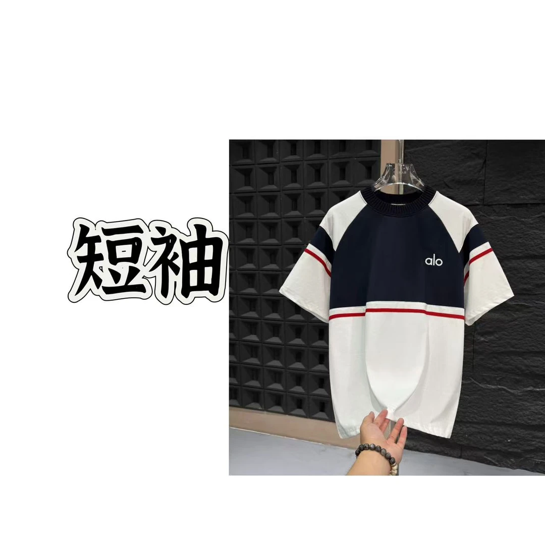 A18502-小辛-夏季新款轻奢高端拼接撞色短袖字母半袖