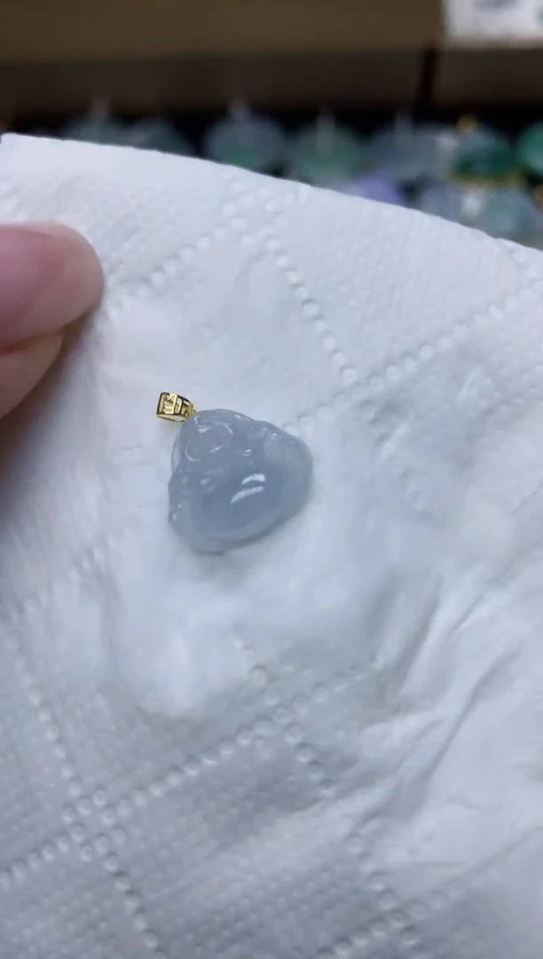 颈饰18K金镶嵌翡翠1111