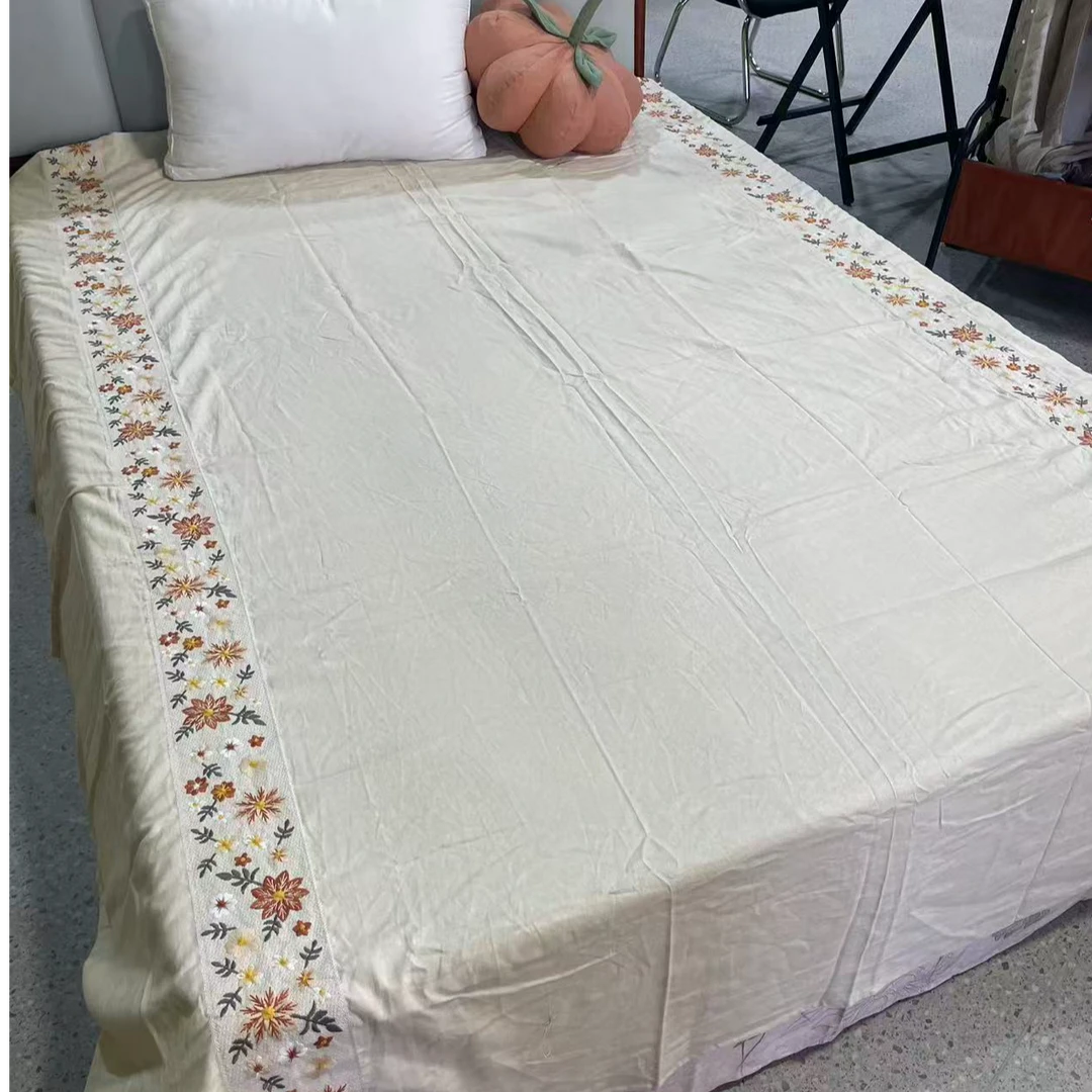 C121 百花齐放 9支汉麻刺绣毯 200*230