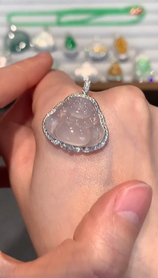 【闪购商品】翡翠吊坠(不含链)18K金镶嵌6500