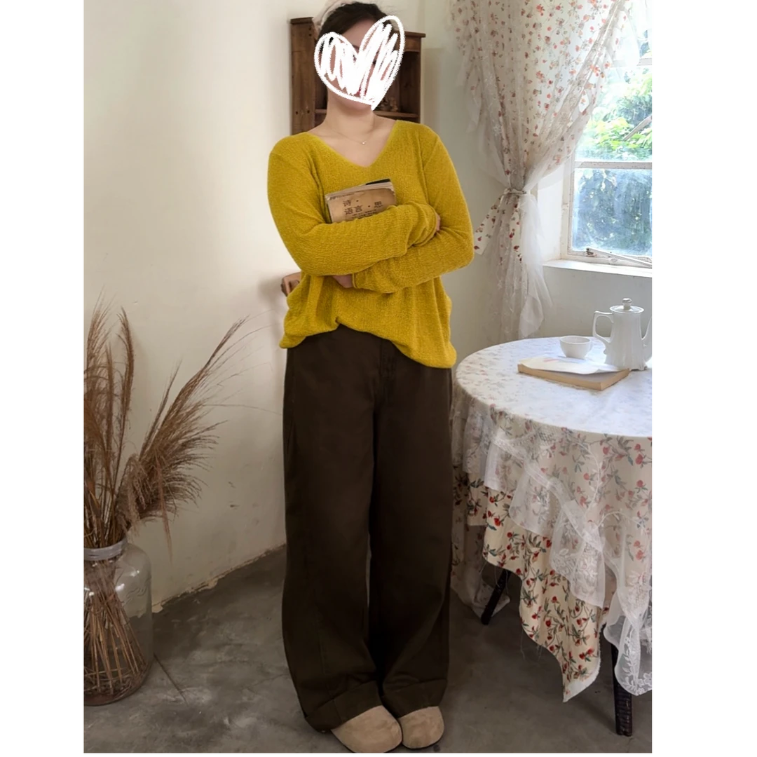 秋季新款小个子微胖穿搭阔腿牛仔裤女高腰显瘦宽松百搭卷边直筒裤