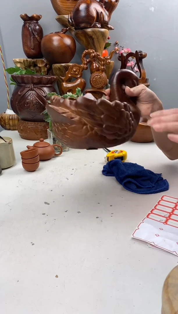 香樟木A25天鹅果盆/尺寸