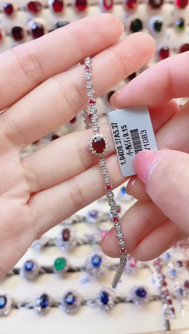 18K金镶嵌18K金手链红宝石1