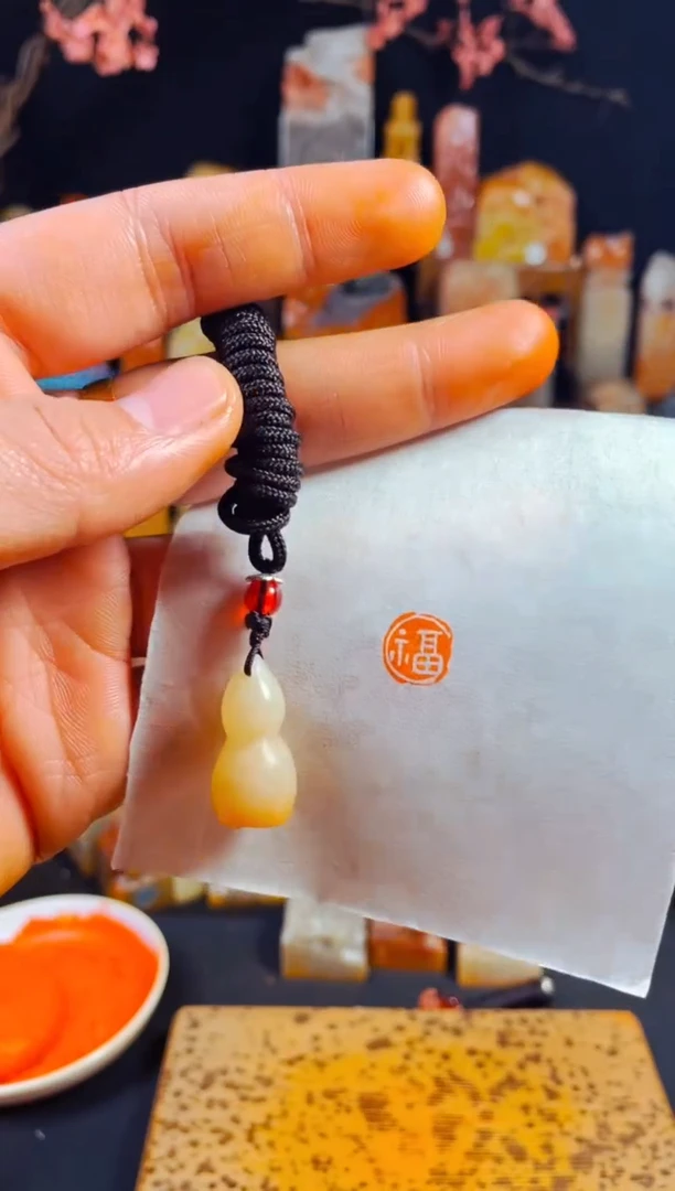 【闪购商品】老挝石印石手工篆刻《福》1.4