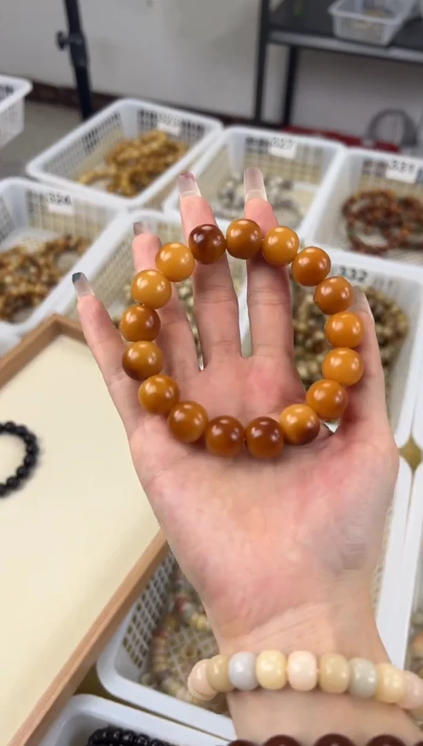 手串菩提根/象牙果卡14手工干磨苹果珠338