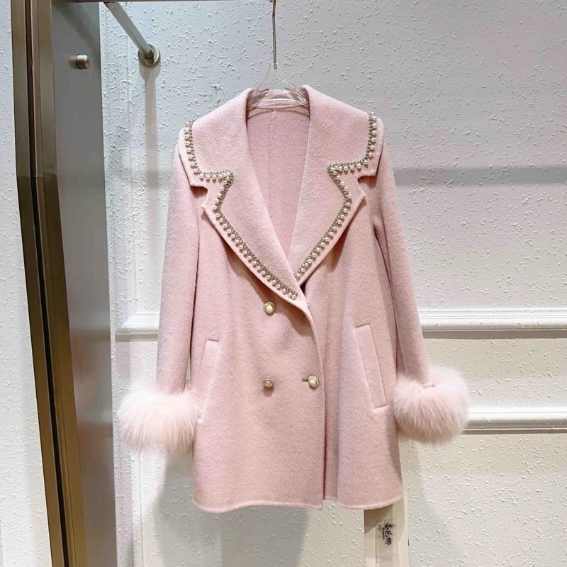 （99）新款小香风粗花呢钉珠休闲宽松外套上衣女外套秋季女外套时尚