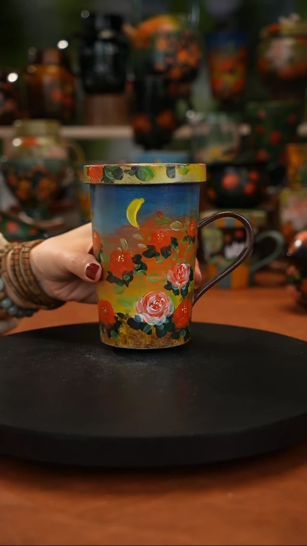 紫砂油画手绘釉 下彩