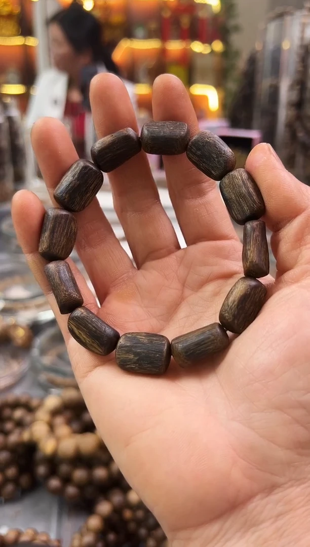 沉香手串棋楠沉浮树心油单圈