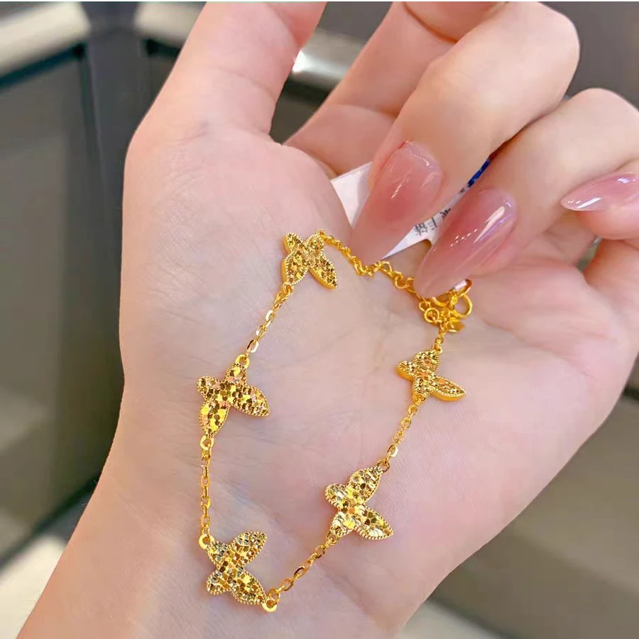 合金手链 碎冰冰蝴蝶手链