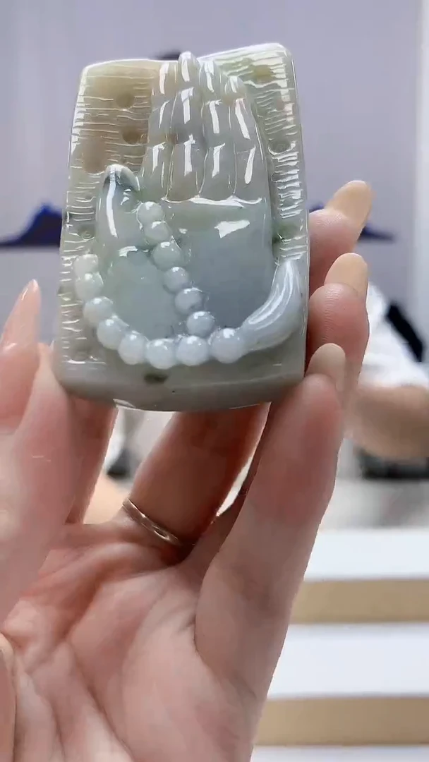 未镶嵌定制翡翠4917DD-毛货挂件35