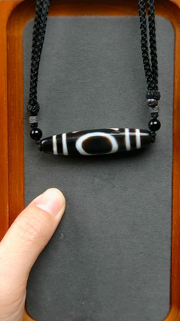 【闪购商品】玛瑙/玉髓珠宝半成品未镶嵌上肯黑白天地12*52