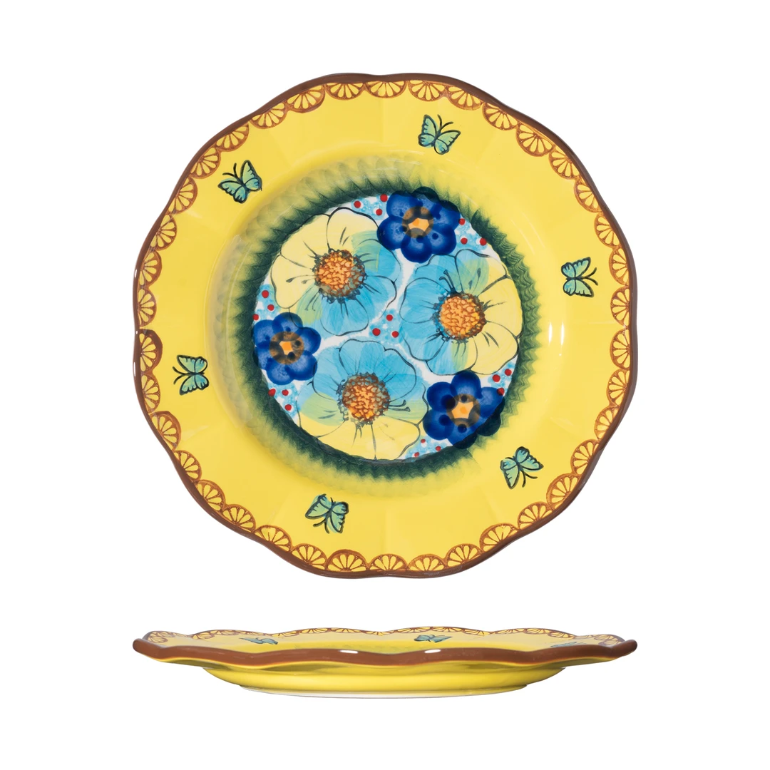 【SILESIA/出口原单】琉璃（黄）-8.5英寸花边平盘