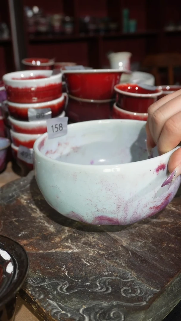摆件陶精品窑变钧瓷茶器