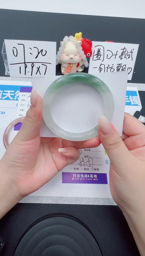 【闪购商品】石英质玉手镯未镶嵌编号：25--56.2圈 天山翠