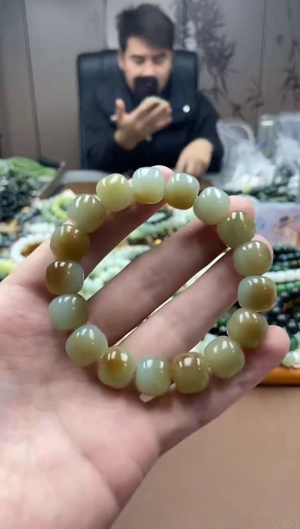 未镶嵌手串和田玉纯天然新疆且末糖白13老型