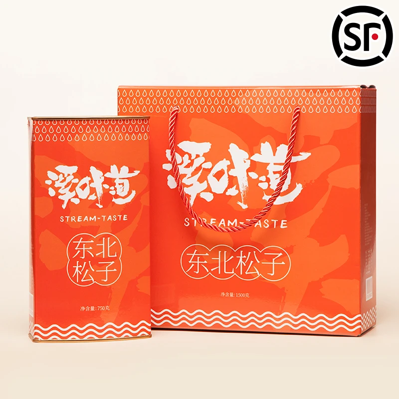 溪味道东北松子礼盒3斤油炸开口手剥红松籽笨炒松子干果礼盒零食