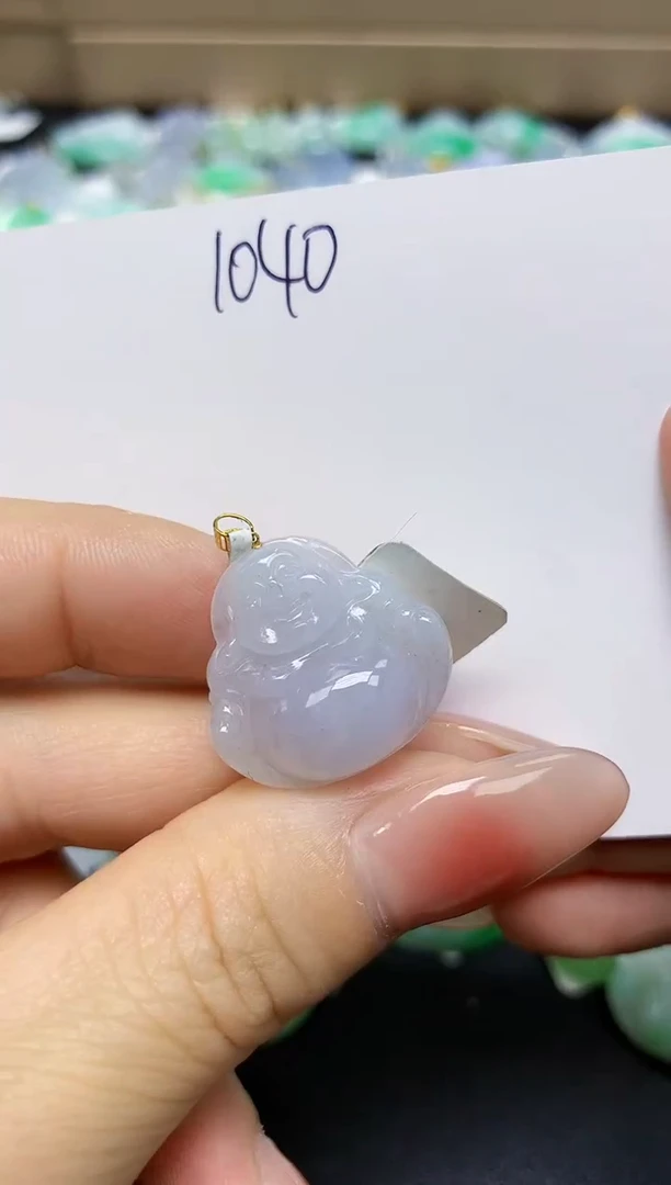 翡翠18K金镶嵌颈饰 天然缅甸翡翠A货