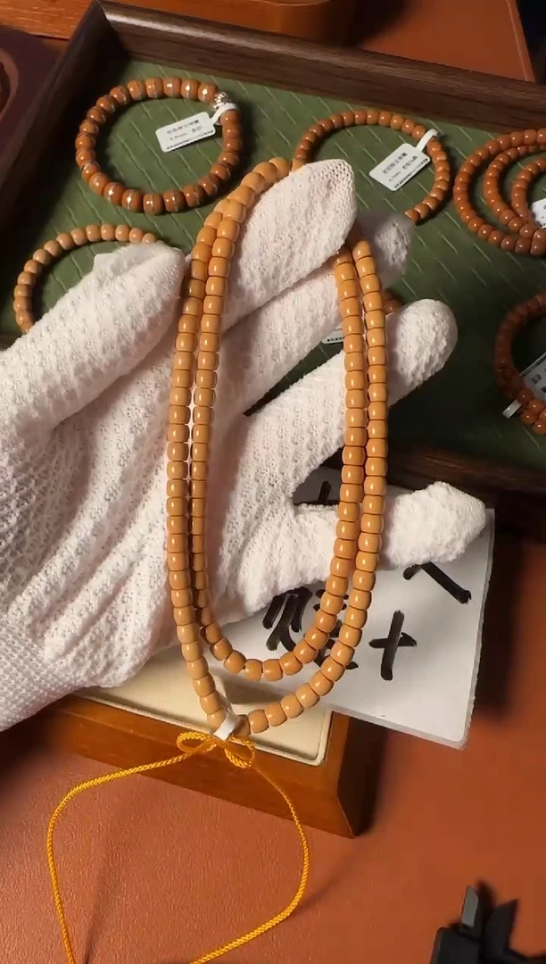 手串橄榄核5.6mm SS级老挝核尖直切108 三花 高油高密精工归圆