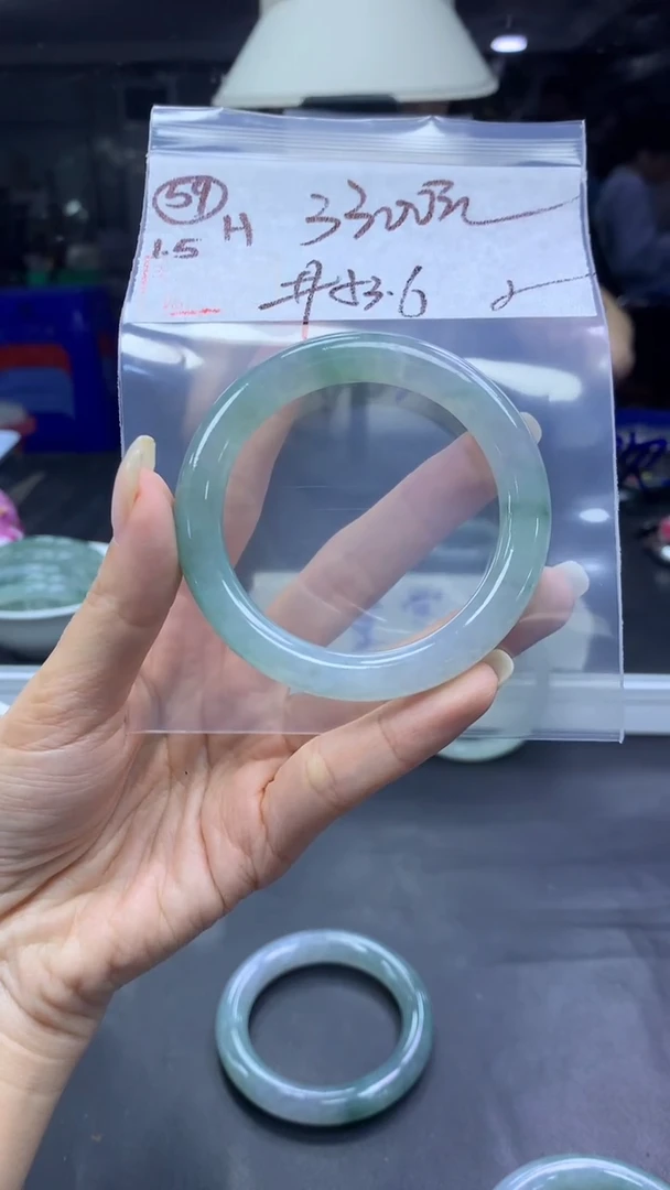 未镶嵌定制翡翠59手镯53.6纹+3300元+拍一发一