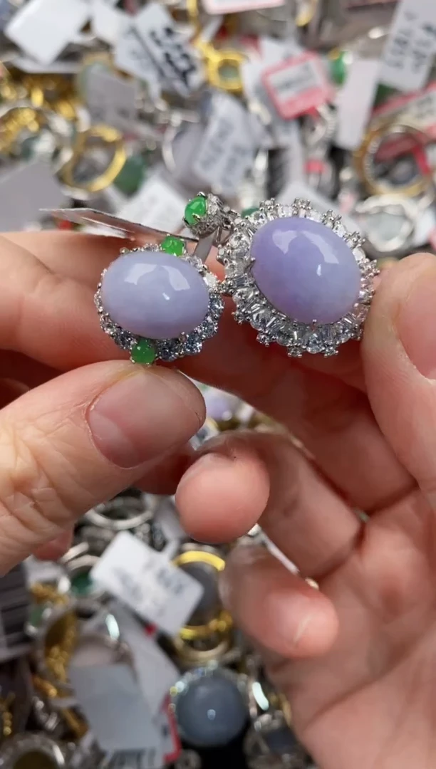 银S925镶嵌戒指翡翠666       7