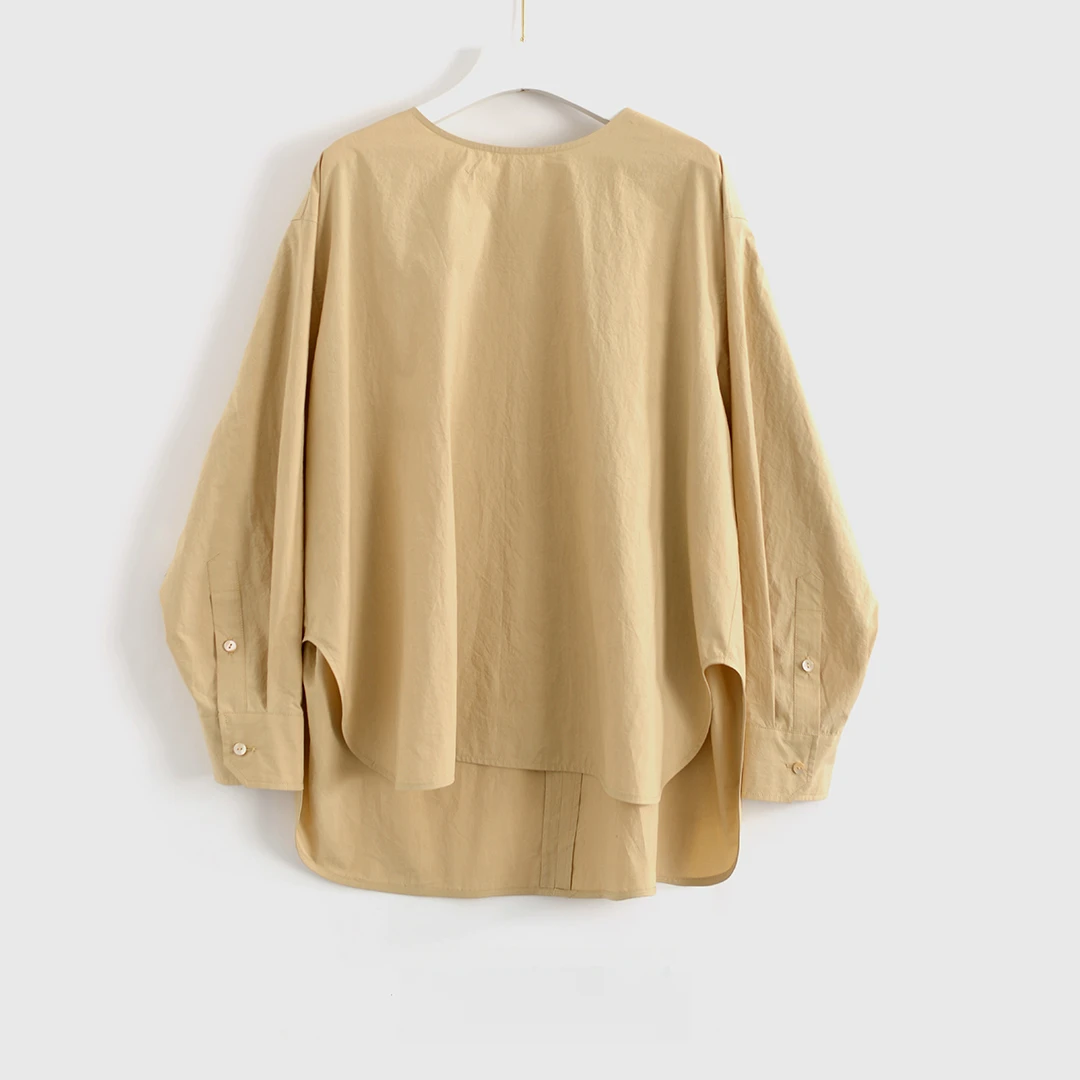廓形设计师款上衣2025春季新款衬衫女宽松基本款RRS1005