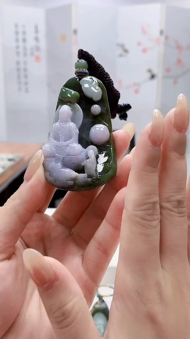 未镶嵌定制翡翠4917lr-毛货挂件106