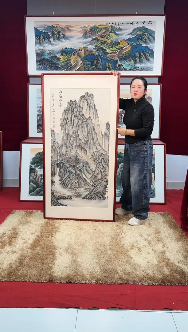 国画手绘山水163*83尺寸
