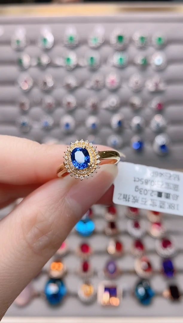 【闪购商品】蓝宝石18K金戒指18K金镶嵌1